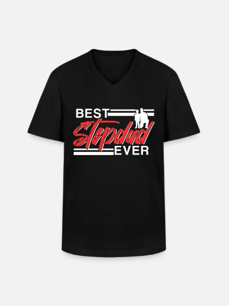 Best Stepfather Ever Stepdad Stepdad - Men's V-Neck T-Shirt - black