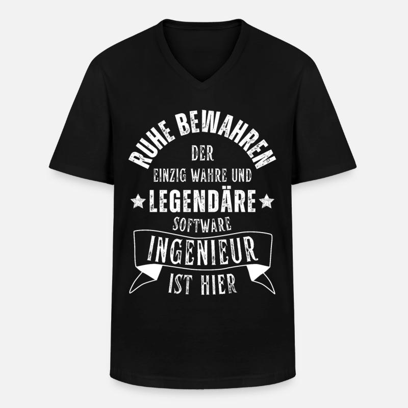 Legendärer Softwareingenieur ist hier Beruf - Männer-T-Shirt mit V-Ausschnitt - Schwarz