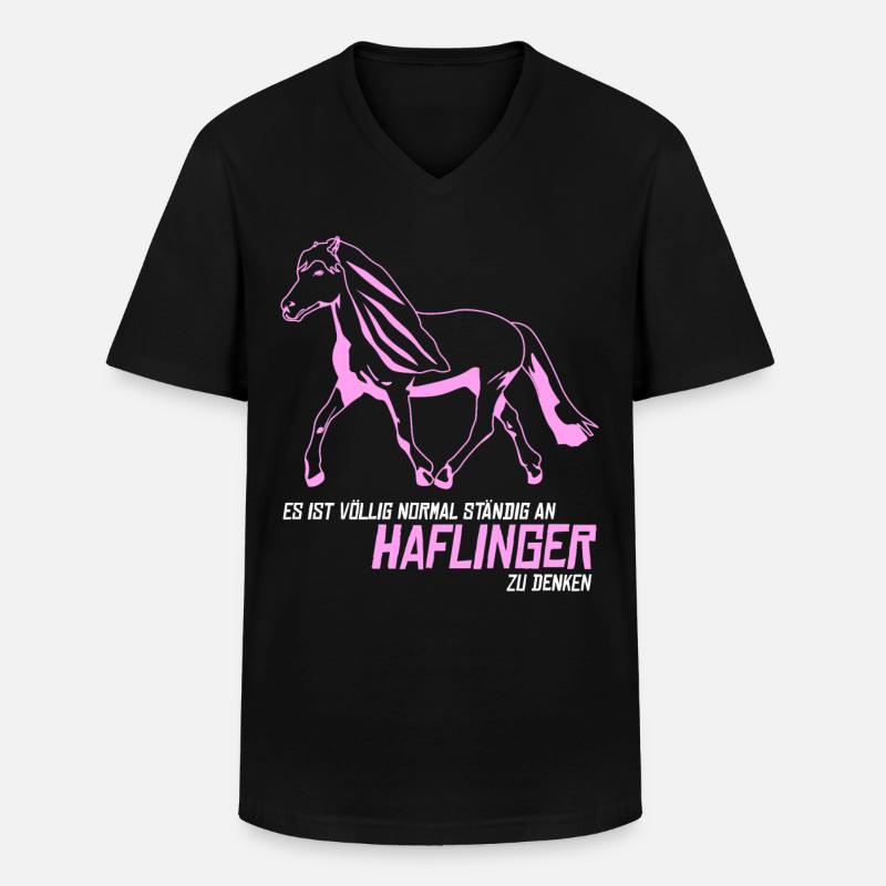 Haflinger Haflingers - Männer-T-Shirt mit V-Ausschnitt - Schwarz