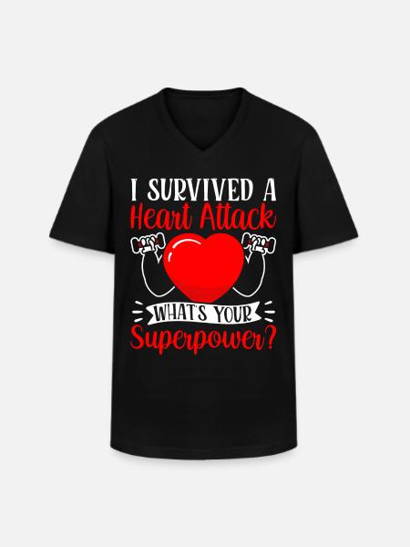I survived a heart attack - Men's V-Neck T-Shirt - black