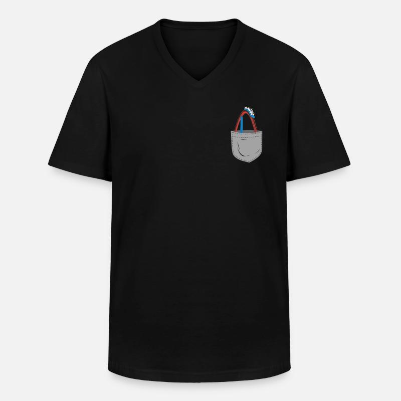 Roller Coaster Pocket - Männer-T-Shirt mit V-Ausschnitt - Schwarz