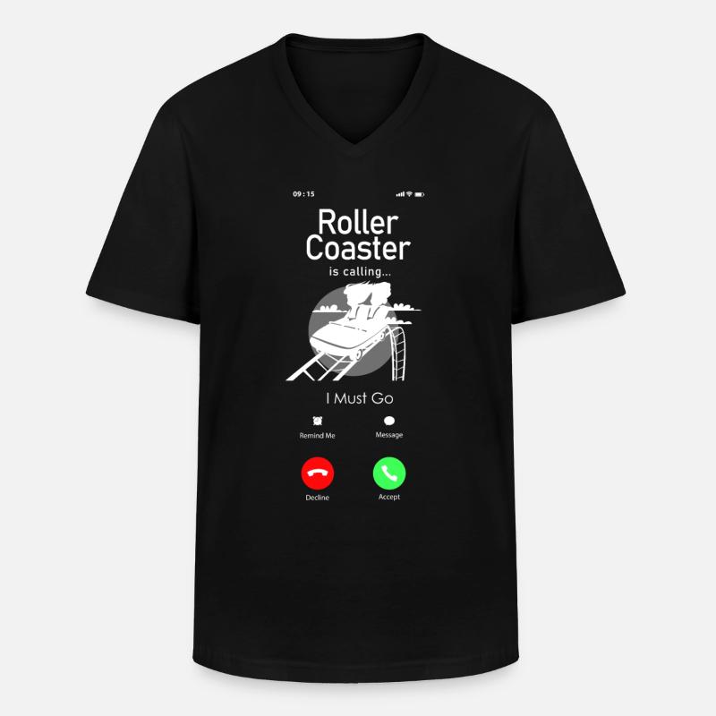 Roller Coaster Phone Display - Men's V-Neck T-Shirt - black