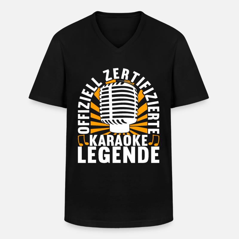 Karaoke Karaokeabend - Männer-T-Shirt mit V-Ausschnitt - Schwarz