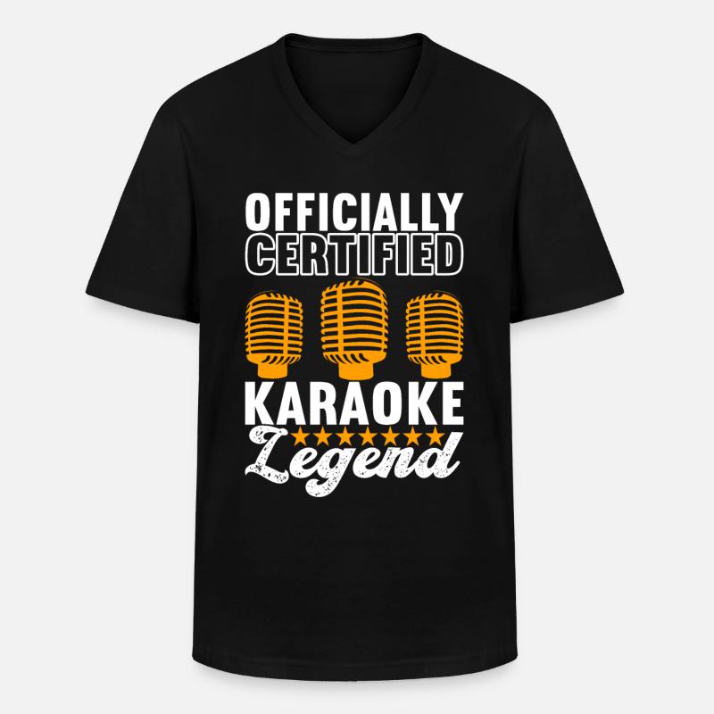 Karaoke Karaokeabend - Männer-T-Shirt mit V-Ausschnitt - Schwarz