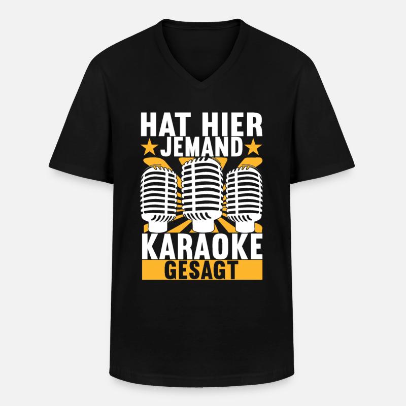 Karaoke Karaokeabend - Männer-T-Shirt mit V-Ausschnitt - Schwarz