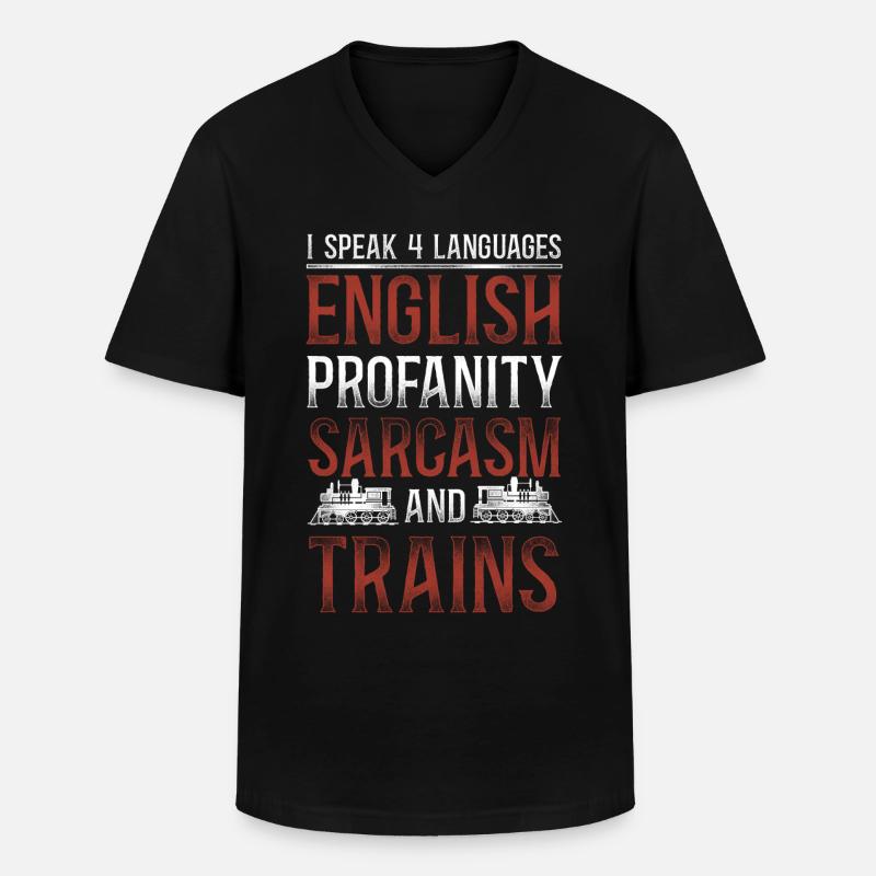 Steam Train Driver Trainspotting - Männer-T-Shirt mit V-Ausschnitt - Schwarz