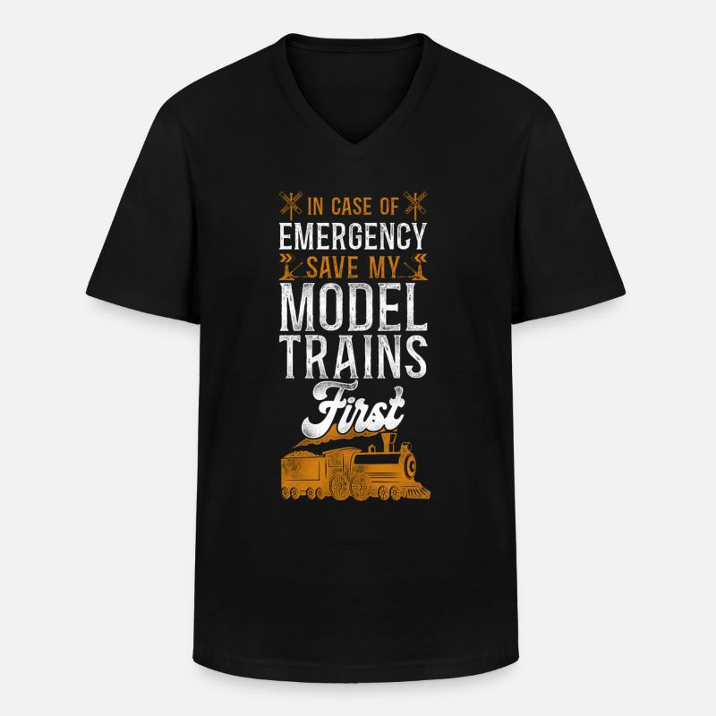 Steam Train Driver Trainspotting - Männer-T-Shirt mit V-Ausschnitt - Schwarz