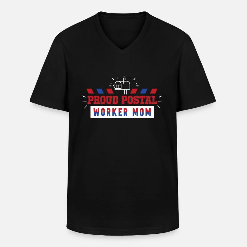 Stolze Postbotin Mutter Postbote Briefträger - Männer-T-Shirt mit V-Ausschnitt - Schwarz