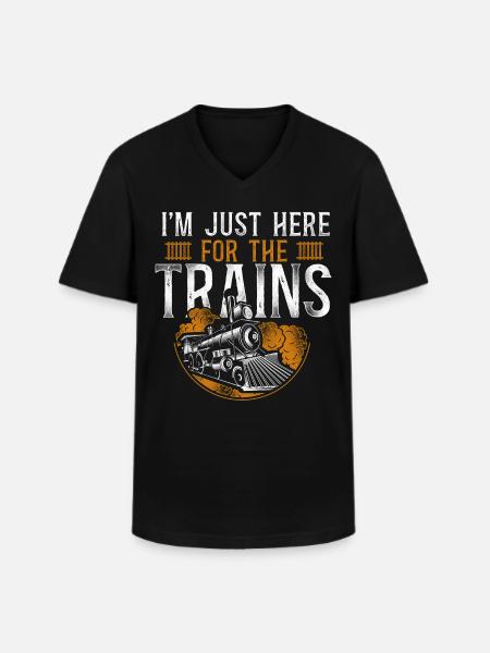 Steam Train Driver Trainspotting - Men's V-Neck T-Shirt - black