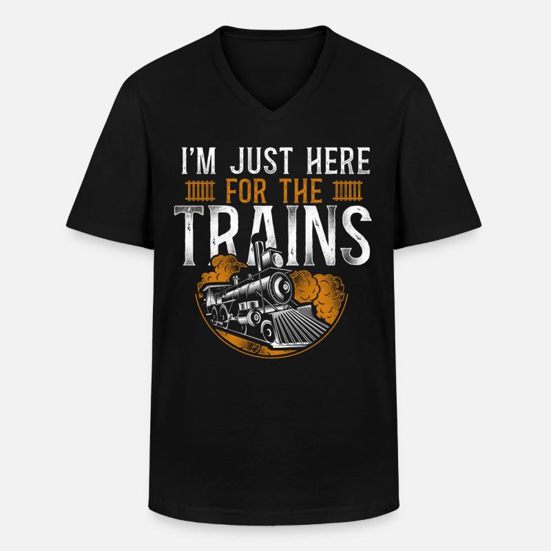 Steam Train Driver Trainspotting - Männer-T-Shirt mit V-Ausschnitt - Schwarz