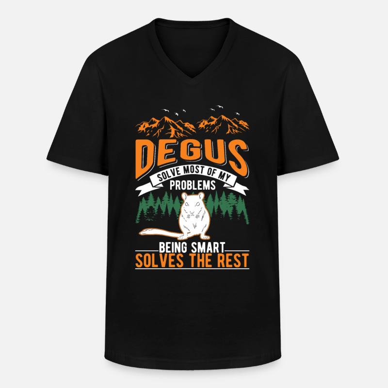 Degu Geschenk Strauchratte Degu - Männer-T-Shirt mit V-Ausschnitt - Schwarz