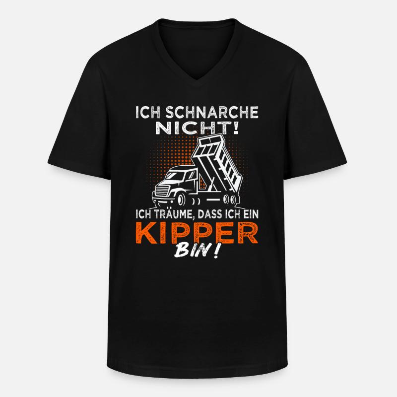 Kipper - Kipperfahrer - Muldenkipper - Männer-T-Shirt mit V-Ausschnitt - Schwarz