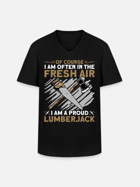 I Am A Proud Lumberjack - Men's V-Neck T-Shirt - black