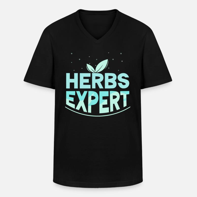 Kräuterexperte Kräuter Kraut Kräutergarten - Männer-T-Shirt mit V-Ausschnitt - Schwarz