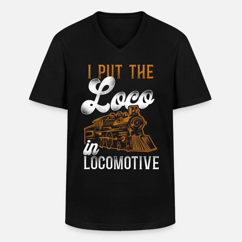 Steam Train Driver Trainspotting - Männer-T-Shirt mit V-Ausschnitt - Schwarz