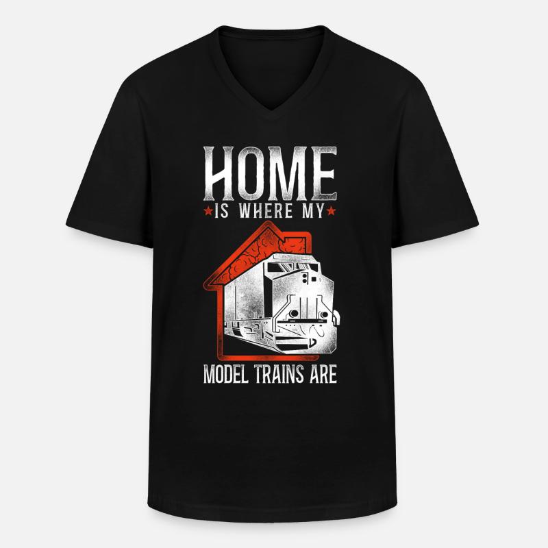 Freight Diesel Train Driver - Men's V-Neck T-Shirt - black