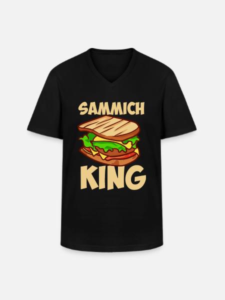 Sammich King Sandwich - Men's V-Neck T-Shirt - black