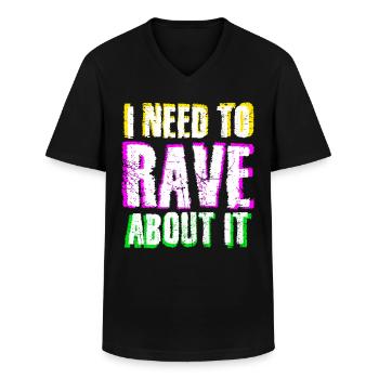 Raver Festival Techno Rave - Men's V-Neck T-Shirt - black - Front - AI Model Male 178 dark (178cm)