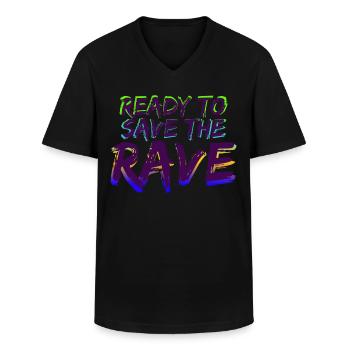 Raver Festival Techno Rave Hardtekk - Männer-T-Shirt mit V-Ausschnitt - Schwarz - Vorne - AI Model Male 178 dark (178cm)