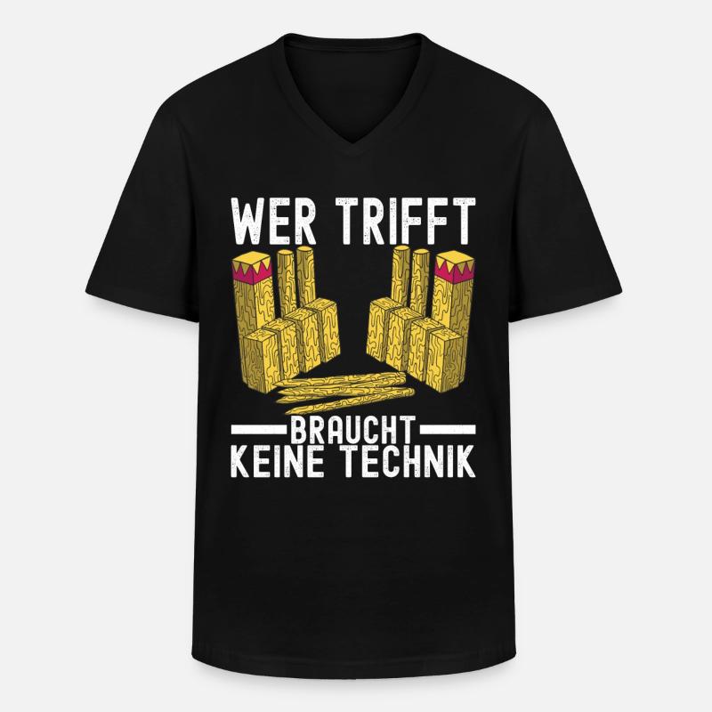 Kubb Wikinger Schach - Männer-T-Shirt mit V-Ausschnitt - Schwarz