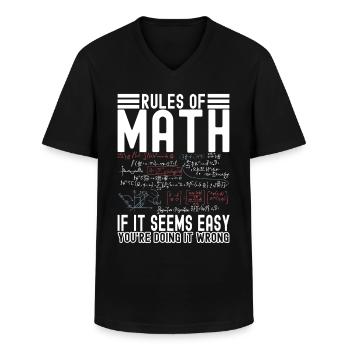 Professeur de mathématiques Mathématiques - T-shirt col V Homme - noir - Devant - AI Model Male 178 dark (178cm)