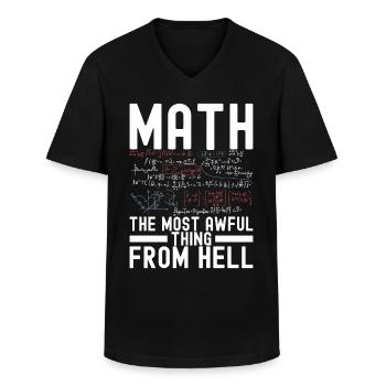 Professeur de mathématiques Mathématiques - T-shirt col V Homme - noir - Devant - AI Model Male 178 dark (178cm)