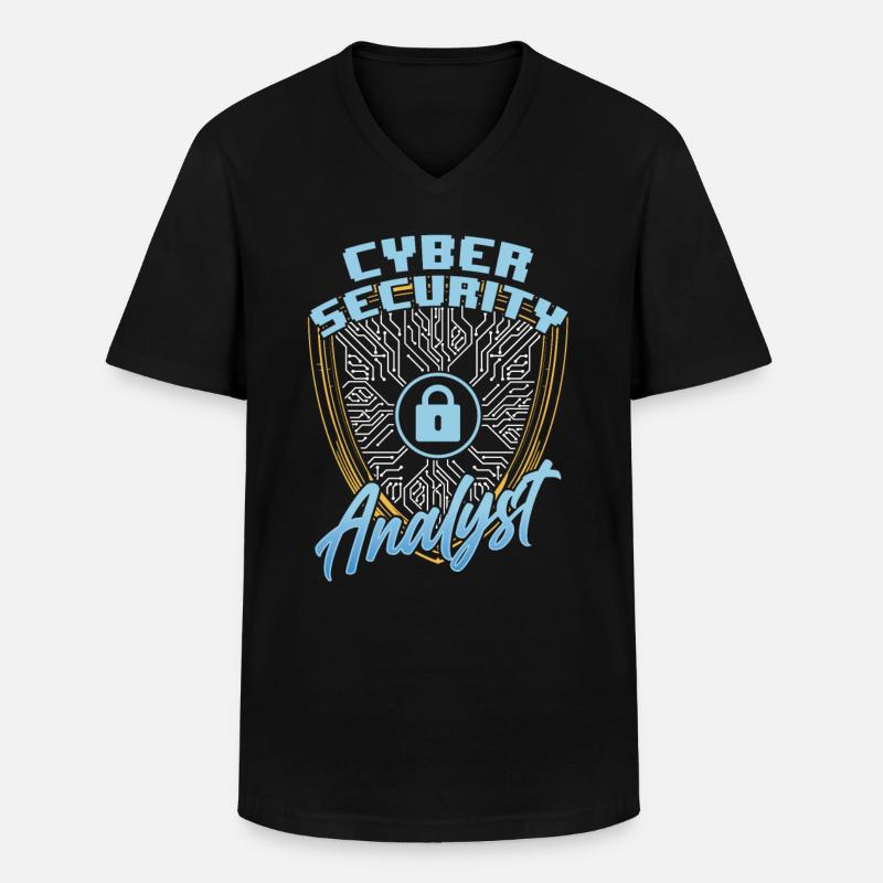 Analyst Für Cybersicherheit Cybersecurity Hacker - Männer-T-Shirt mit V-Ausschnitt - Schwarz