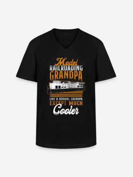 Freight Diesel Train Driver - Men's V-Neck T-Shirt - black