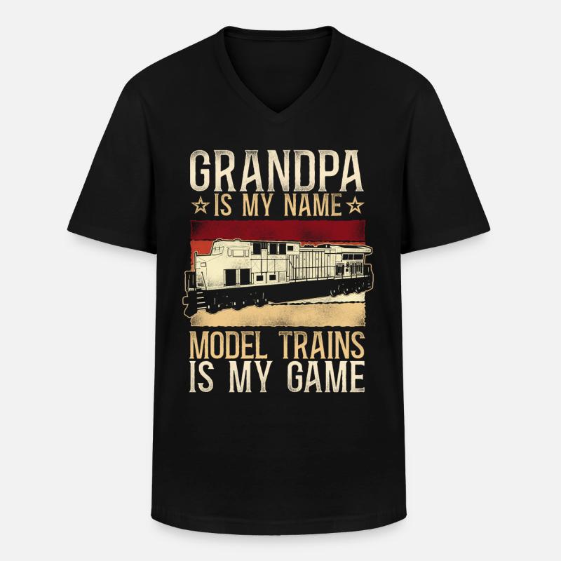 Freight Diesel Train Driver - Männer-T-Shirt mit V-Ausschnitt - Schwarz