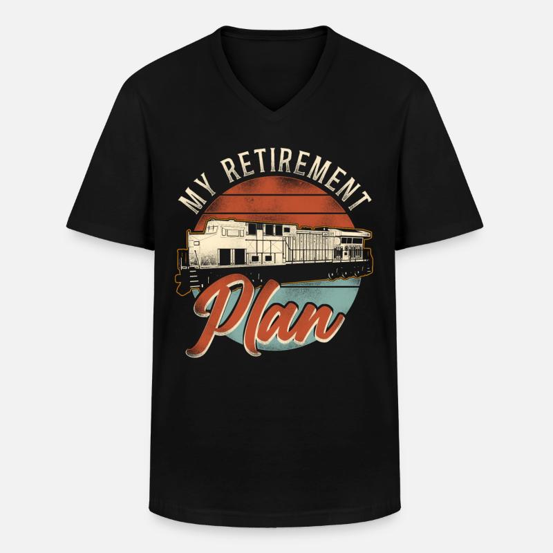 Freight Diesel Train Driver - Men's V-Neck T-Shirt - black