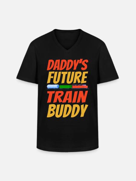 Freight Diesel Train Driver - Men's V-Neck T-Shirt - black