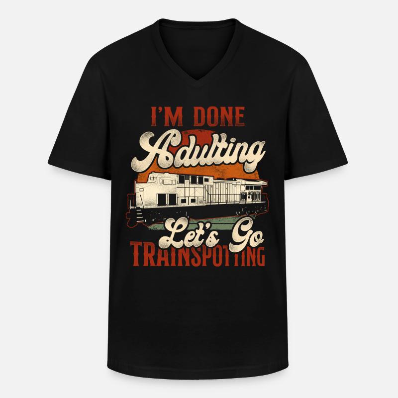 Freight Diesel Train Driver - Männer-T-Shirt mit V-Ausschnitt - Schwarz