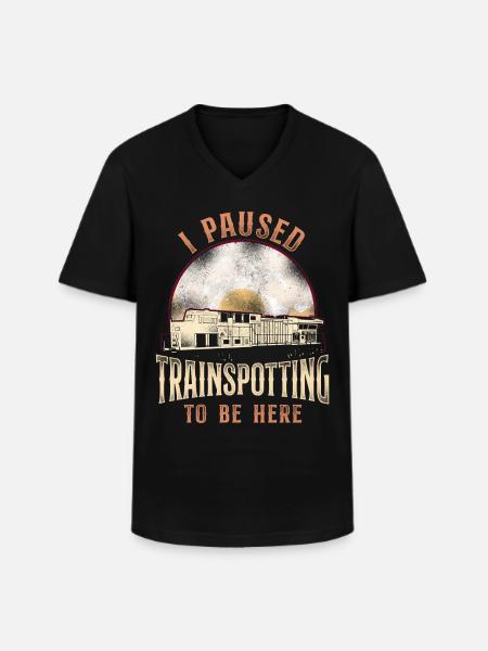 Freight Diesel Train Driver - Men's V-Neck T-Shirt - black