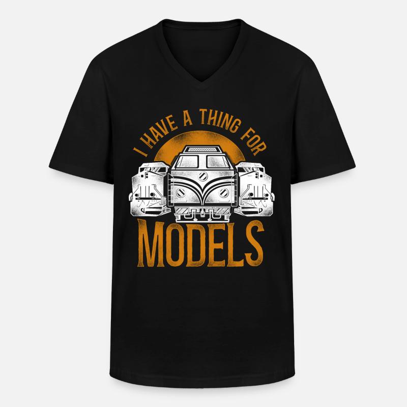 Freight Diesel Train Driver - Männer-T-Shirt mit V-Ausschnitt - Schwarz