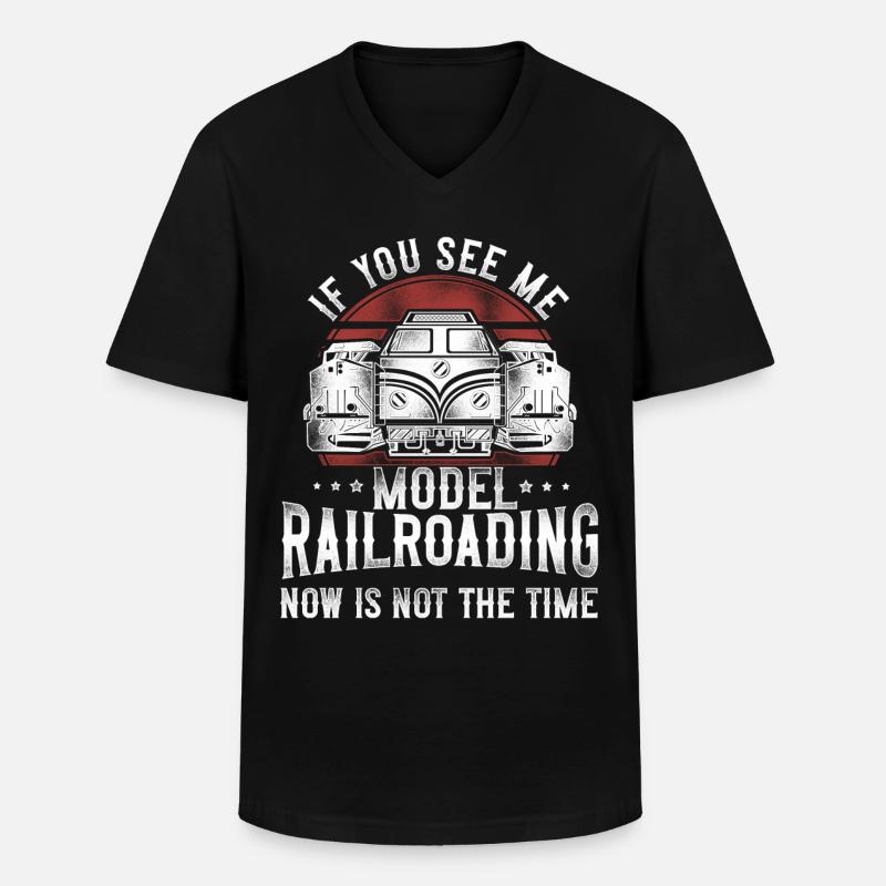 Freight Diesel Train Driver - Men's V-Neck T-Shirt - black