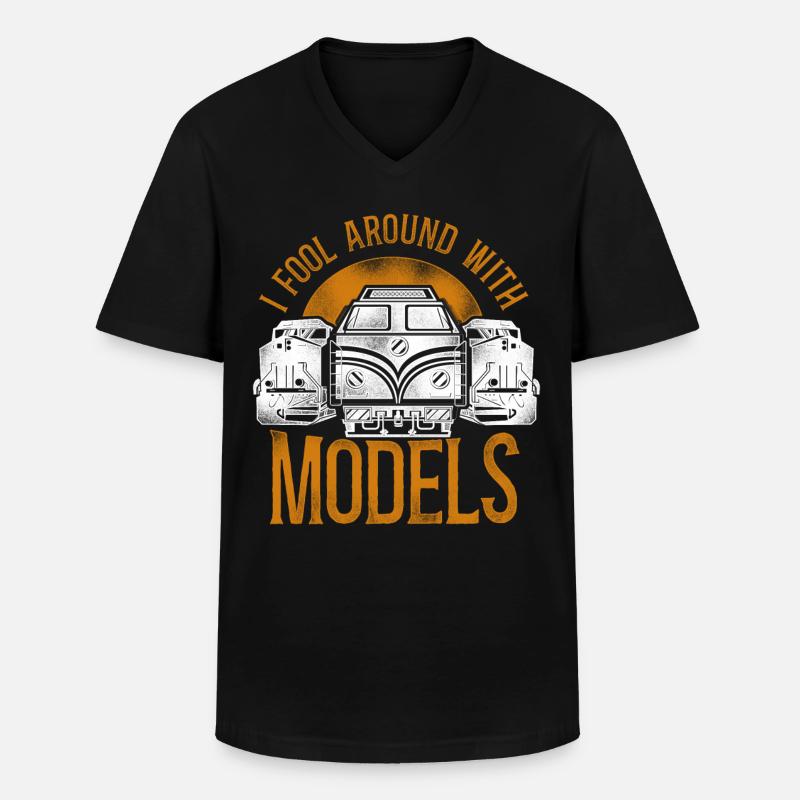 Freight Diesel Train Driver - Männer-T-Shirt mit V-Ausschnitt - Schwarz
