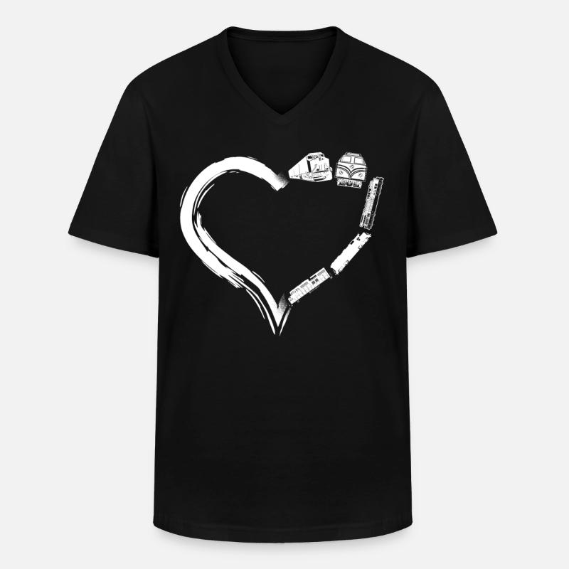 Freight Diesel Train Driver - Men's V-Neck T-Shirt - black
