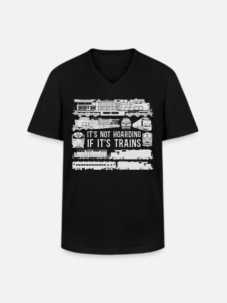 Freight Diesel Train Driver - Men's V-Neck T-Shirt - black