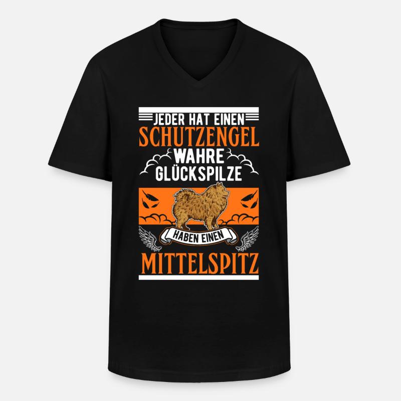 Mittelspitz Schutzengel - Männer-T-Shirt mit V-Ausschnitt - Schwarz