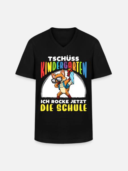 Schulkind Einschulung Fuchs - Männer-T-Shirt mit V-Ausschnitt - Schwarz