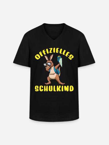 Schulkind Einschulung Känguru - Männer-T-Shirt mit V-Ausschnitt - Schwarz