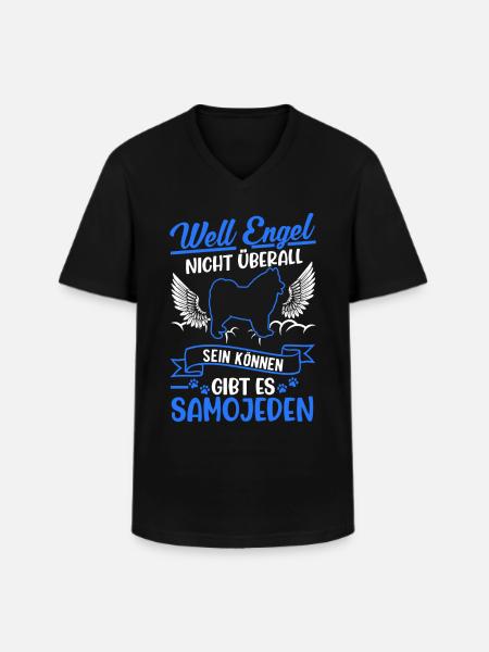 Samojede Engel Schlittenhund Samojeden - Männer-T-Shirt mit V-Ausschnitt - Schwarz