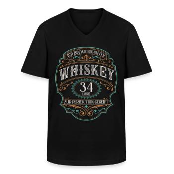 34 Jahre Ich bin wie guter Whisky 34. Geburtstag - Männer-T-Shirt mit V-Ausschnitt - Schwarz - Vorne - AI Model Male 178 dark (178cm)
