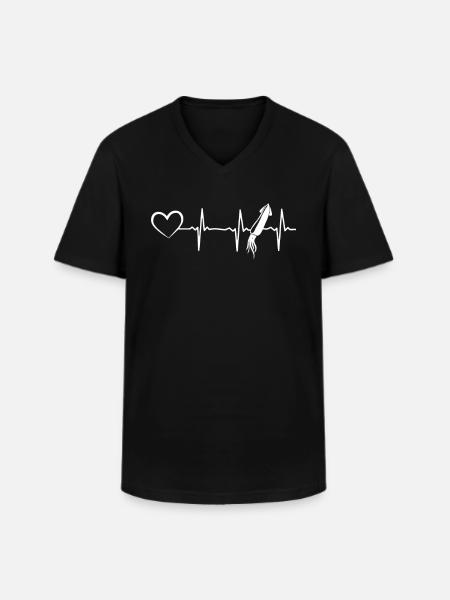 squid octopus palpitations with heartbeat, - Men's V-Neck T-Shirt - black