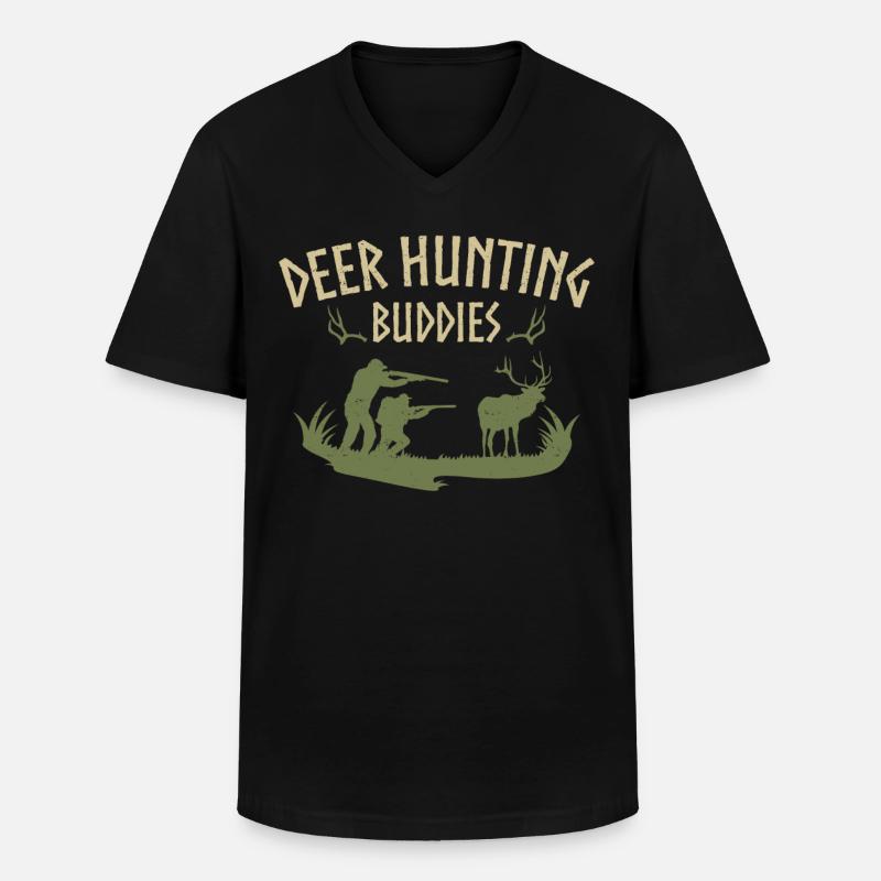 Buck Deer Hunting Hunter Deer - Männer-T-Shirt mit V-Ausschnitt - Schwarz