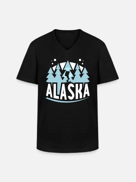 Alaska Hike Nature Hiking Hikers - Men's V-Neck T-Shirt - black