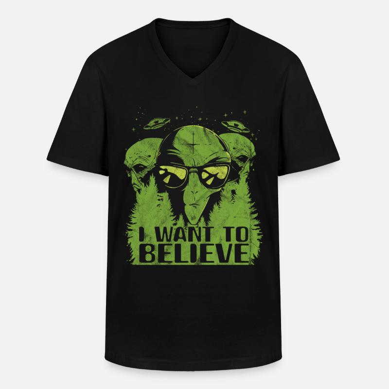 Alien - Männer-T-Shirt mit V-Ausschnitt - Schwarz
