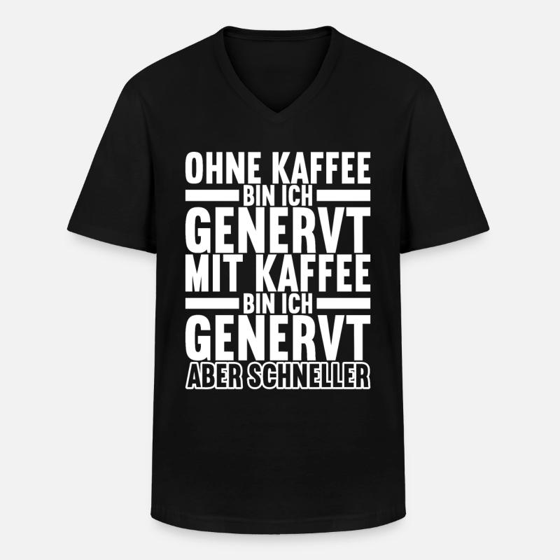 Kaffee Kaffeetrinker Büro - Männer-T-Shirt mit V-Ausschnitt - Schwarz