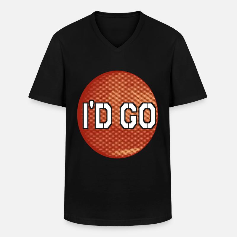 Mars Planet - Männer-T-Shirt mit V-Ausschnitt - Schwarz