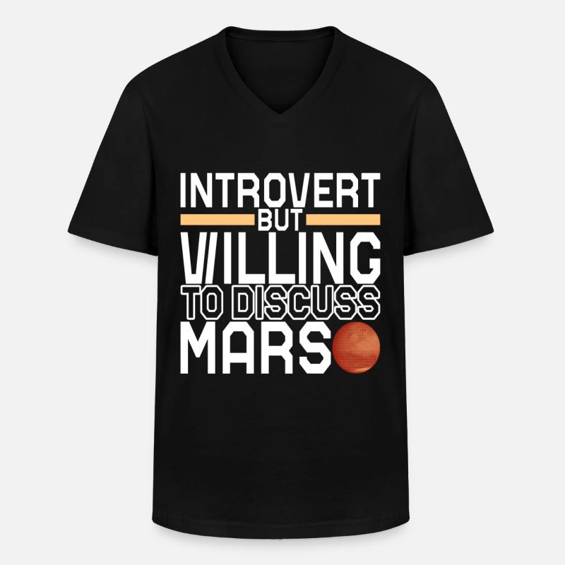 Mars Planet - Männer-T-Shirt mit V-Ausschnitt - Schwarz